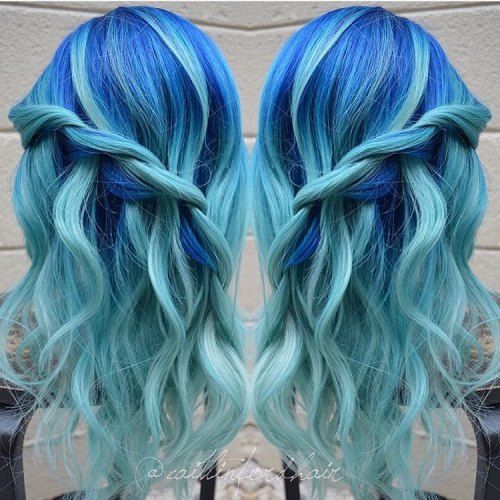 Kobalt Blue And Aquamarine Hair Color