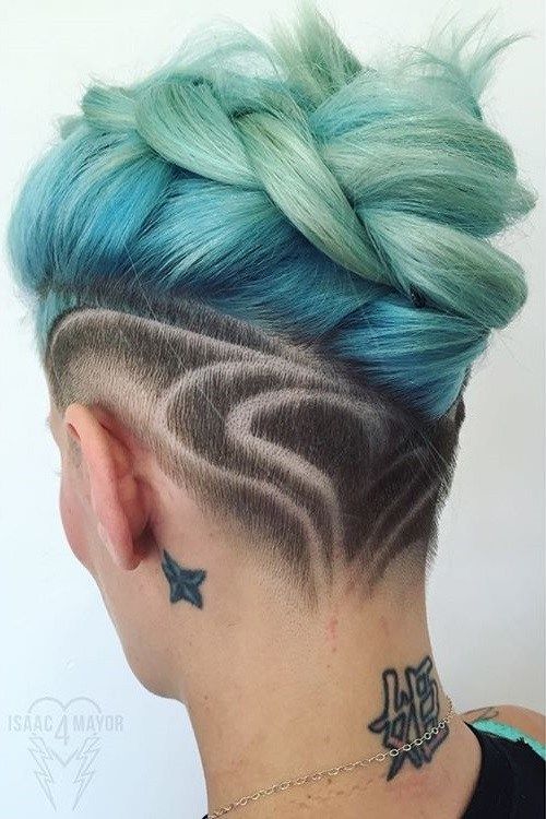 Pastel Blue Undercut Hairstyle