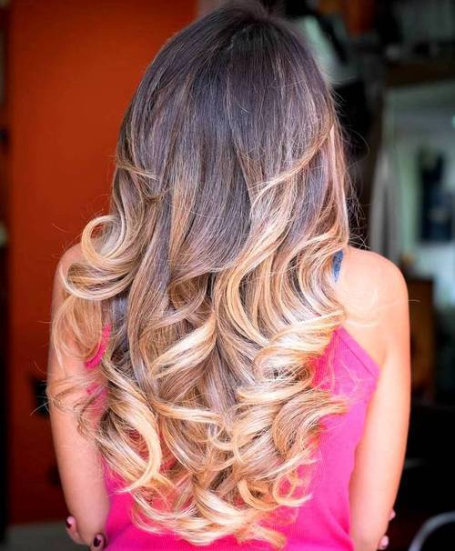 choklad brown to burgundy long ombre dark brown hair with caramel ombre highlights