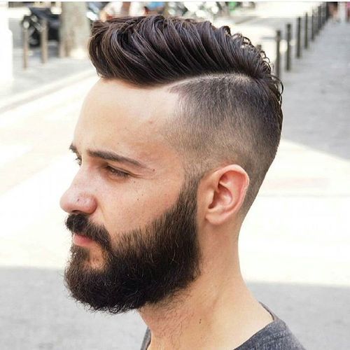 хипстер long top hairstyle with beard