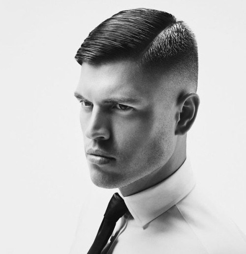 sida-parted tapered mens haircut