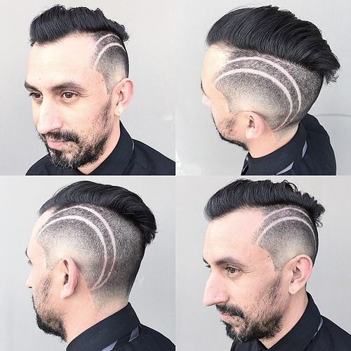 мушкарци hairstyle with side shaven designs 