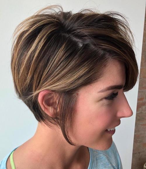 Lung Disheveled Pixie With Balayage Highlights