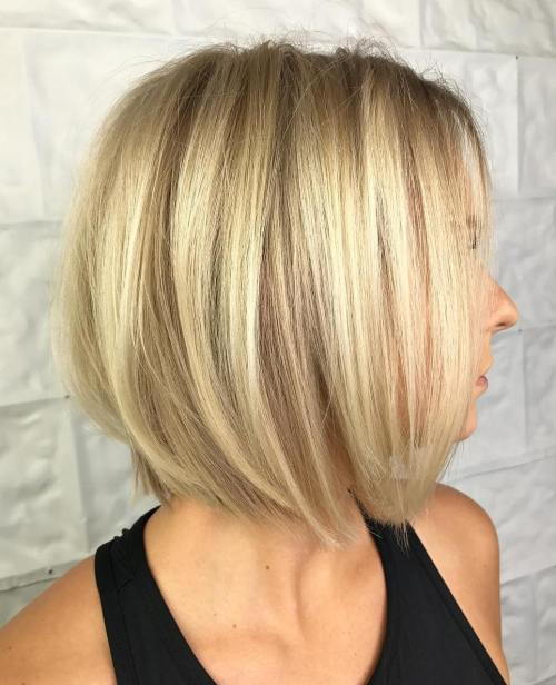 Blondinka Bob With Roots Fade