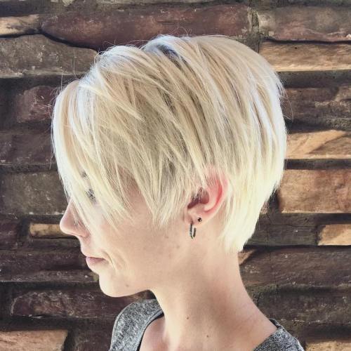 Lung Layered Blonde Pixie
