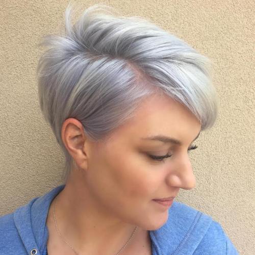 Pastell Purple Side Parted Pixie