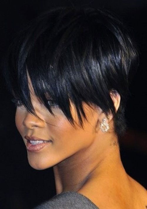 Rihanna short tapered haircut