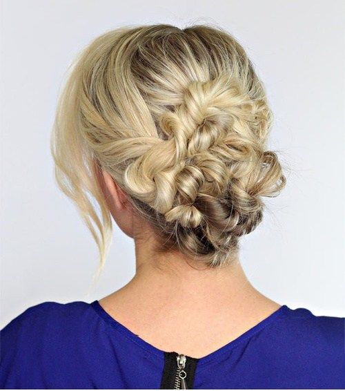 formal updo hairstyle with low twisted bun