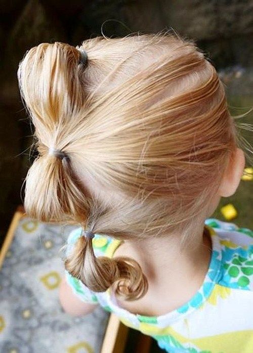 tri ponytails hairstyle for toddlers