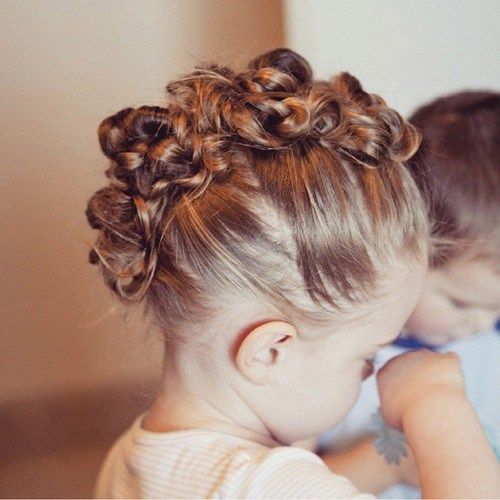 toddler knotted mohawk updo