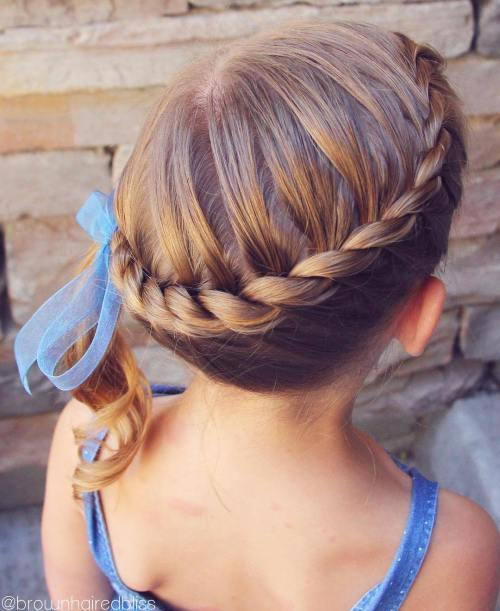 vriden crown updo with a side ponytail for toddlers