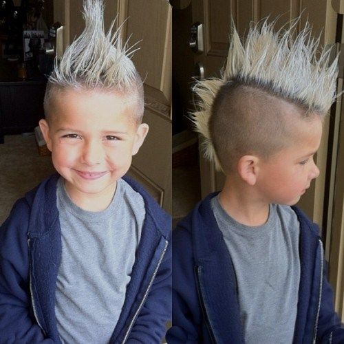 дуго blonde mohawk with shaved sides for boys