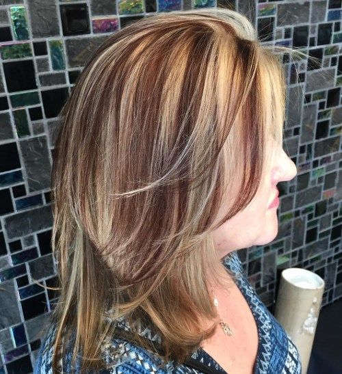 Blond Layers with Auburn Highlights