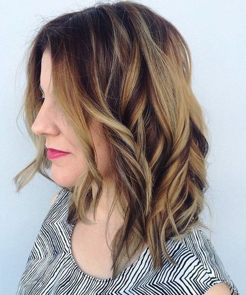 medium brown hair with blonde ombre highlights