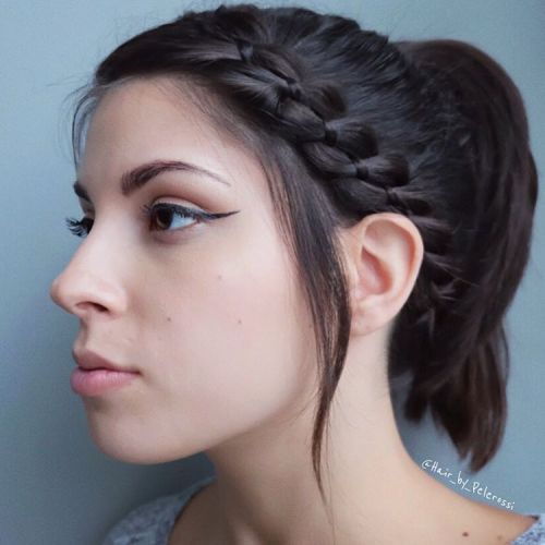 Ponytail With A Side Ribbon Braid