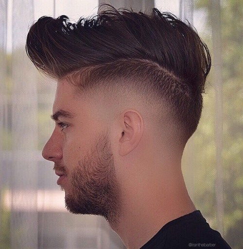 dlho top short sides quiff hairstyle for men