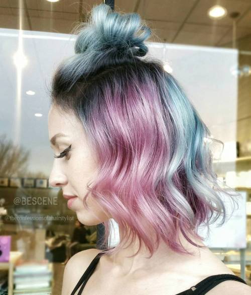 Spălat Pastel Blue And Pink Hair