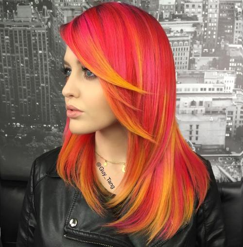 gul highlights for pink red hair