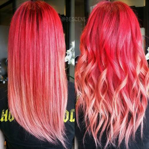Varm Pink Ombre Hair