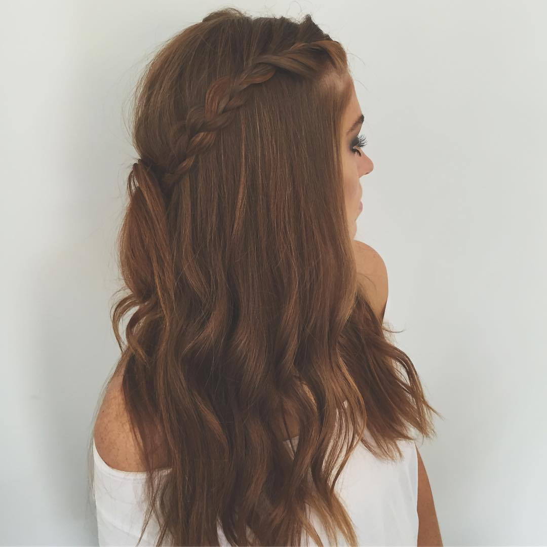 Плетени Half Updo For Long Hair
