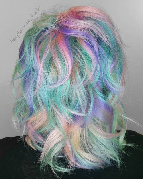Medium Multi-Colored Pastel Hairstyle