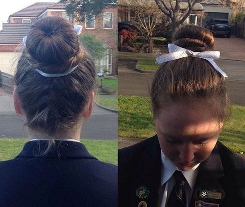 fläta into bun back to school hairstyle