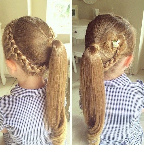 fläta and pony hairstyle for girls