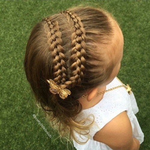 frisyr for shorter hair with double braid