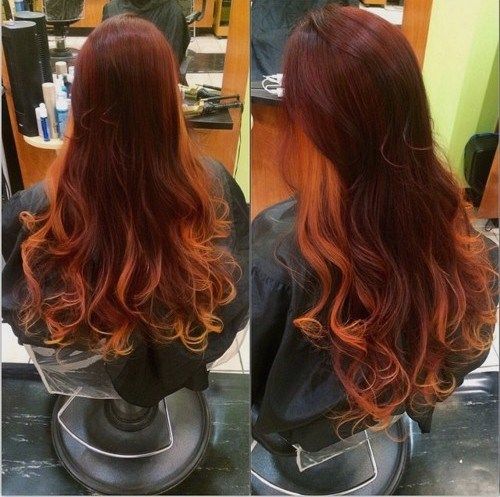 црвенкаст brown hair with light copper ends