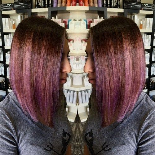jordgubbe blonde hair with lavender balayage highlights