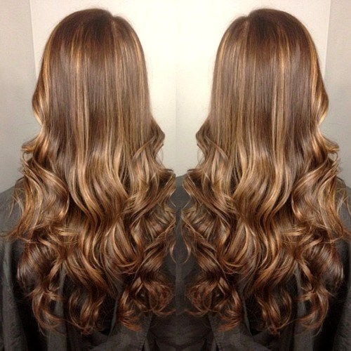 gyllene brown hair with highlights