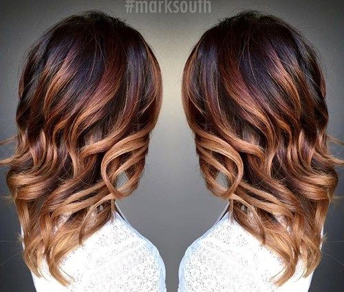 карамел ombre highlights for dark brown hair