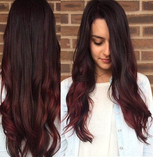 чешња coke hair with burgundy highlights