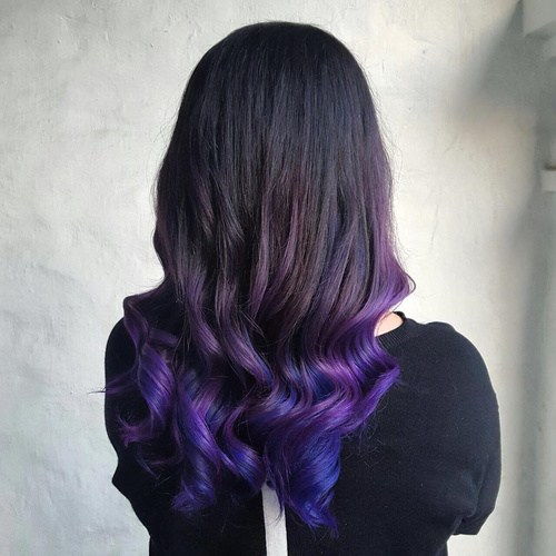 Violet And Blue Ombre For Black Hair