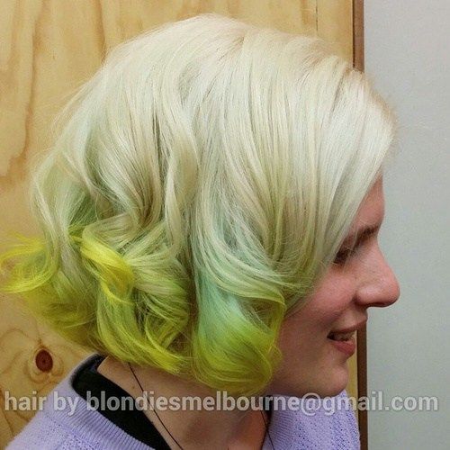 Lime Dip Dye For Blonde Hair