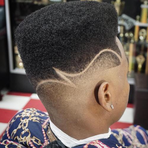 natural flat top with mid fade and designs