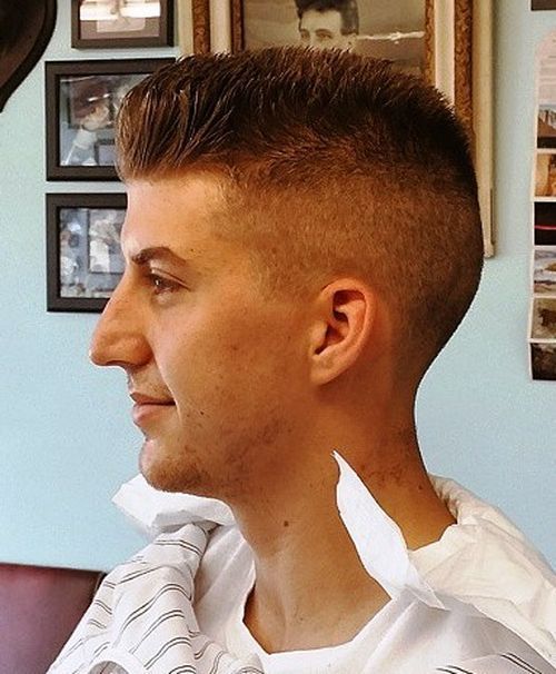 kratek flat top haircut with faded sides