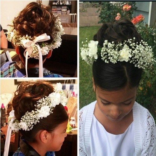 blomma girl updo hairstyle for brown hair