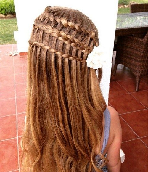 trippel- braid half up hairstyle for girls