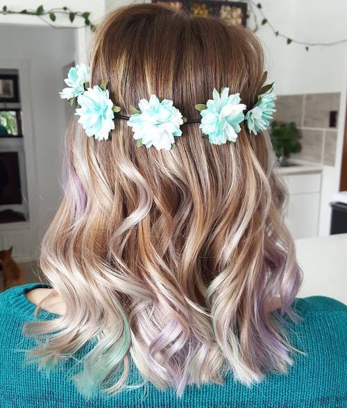Blond Ombre With Subtle Teal Highlights