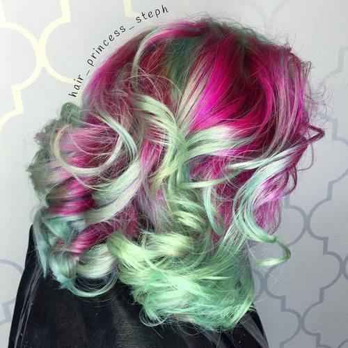 Rosa And Mint Hair Color Idea