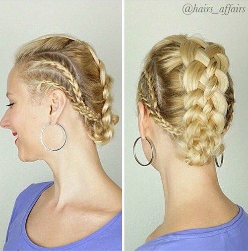 Mohawk Updo With Strand Braid