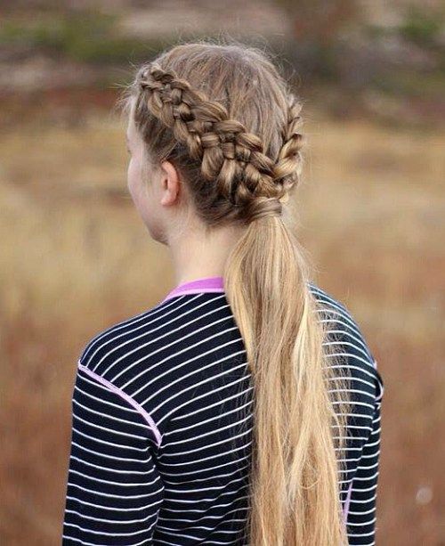 Два Five Strand Braids With A Low Ponytail