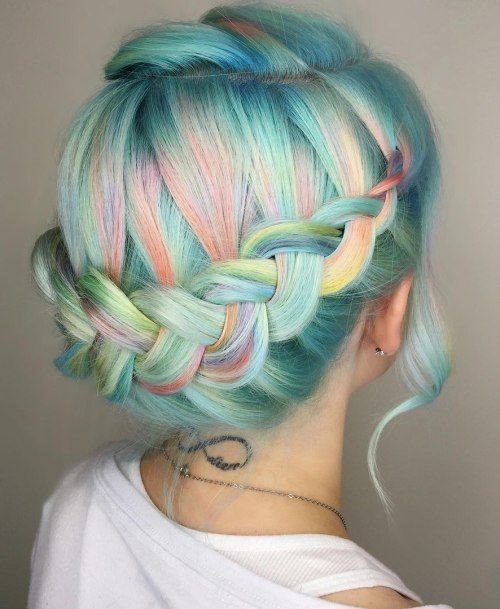 pastel Turquoise Hair With Highlights