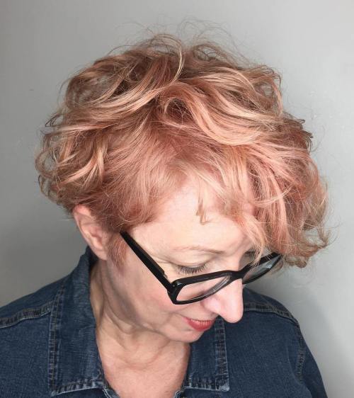 50+ Short Curly Strawberry Blonde Hairstyle