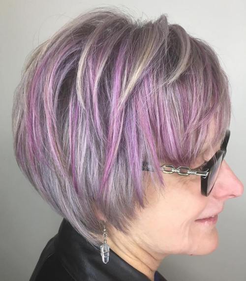 Lila Pixie With Purple Highlights