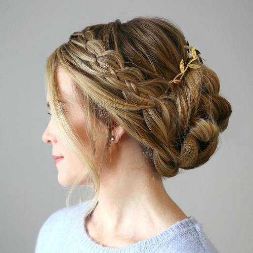 Vriden Updo With A Side Strand Braid