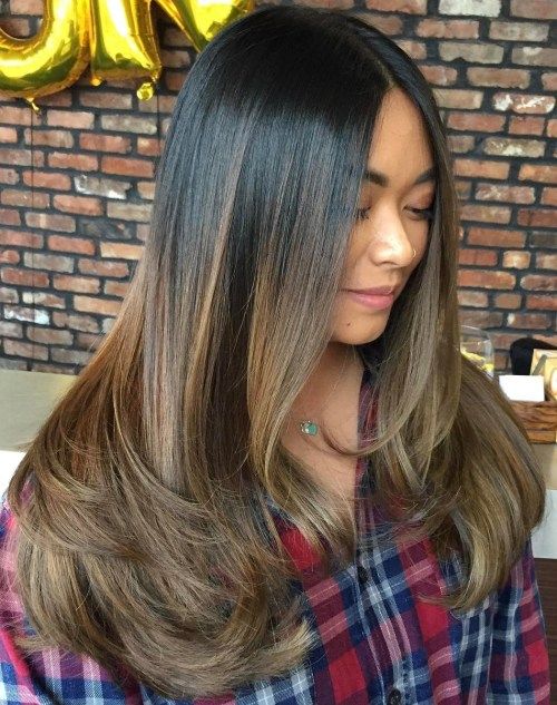 Črna To Brown Ombre Hair