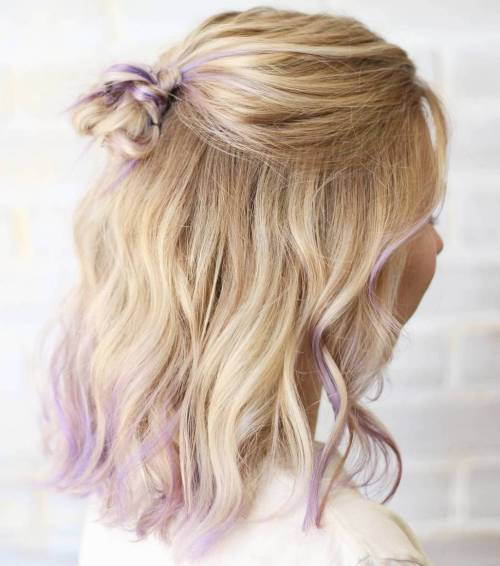 Medium Hairstyle With Half Up Knot