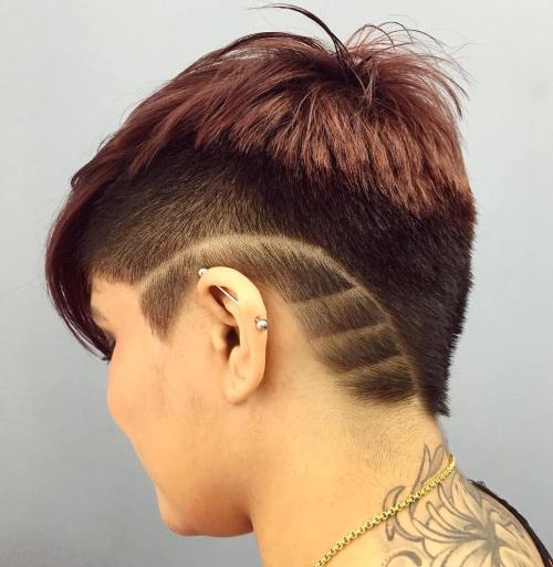 Pixie Undercut With Shaved Designs
